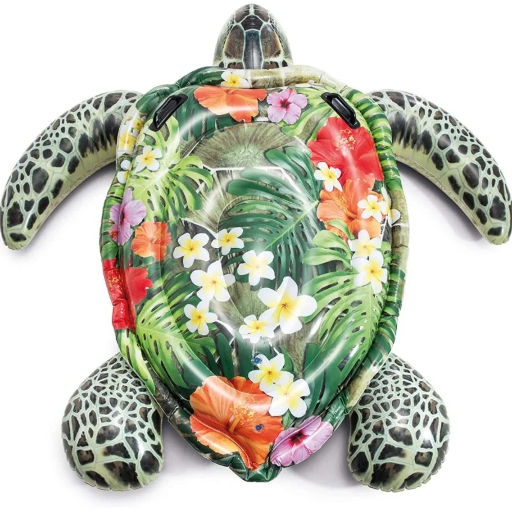 NIB Intex 6' Sea Turtle 🐢 Ride-On Inflatable Pool Float - Floral Print - Picture 1 of 7